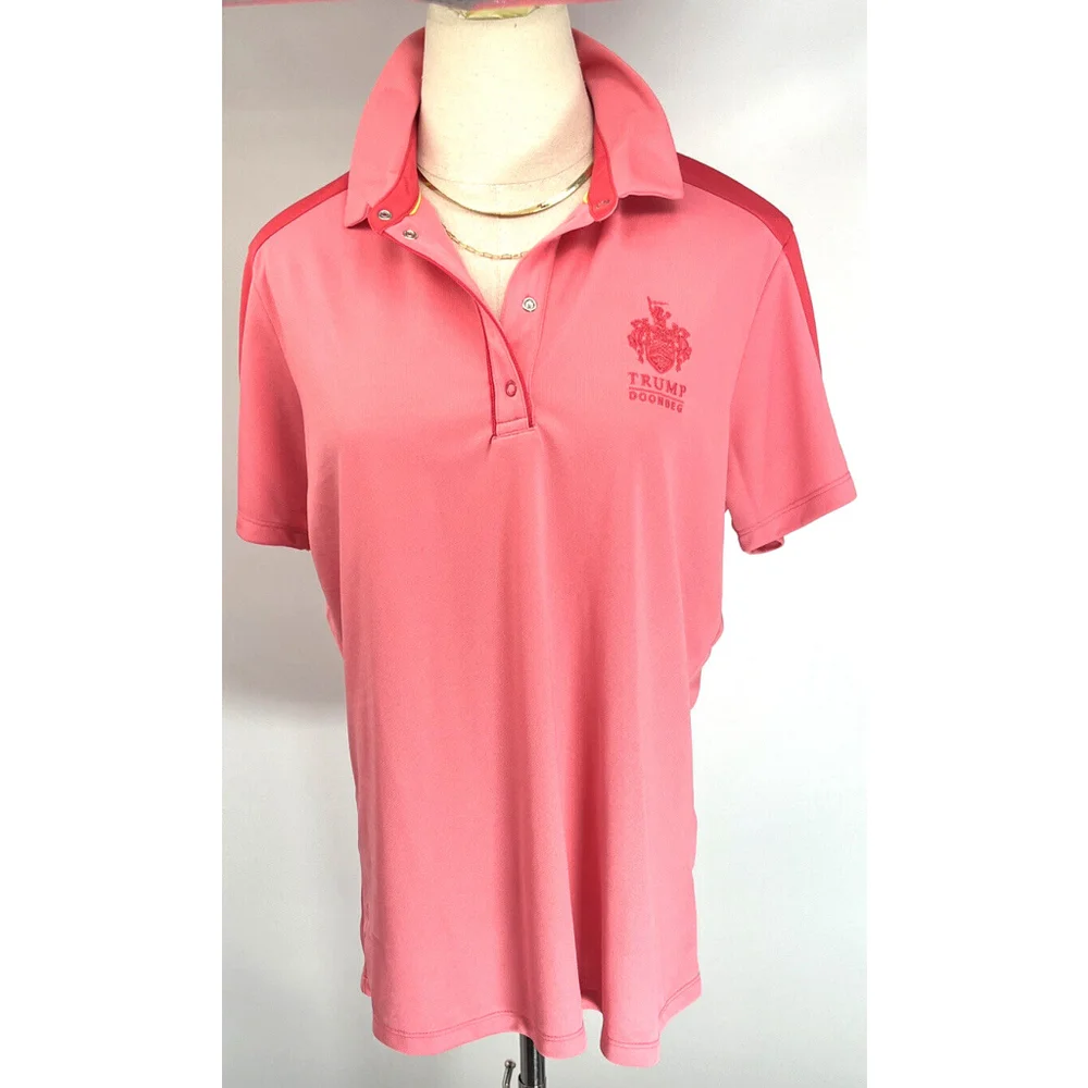 New Galvin Green Womens Trump Pink‎ Golf Polo Shirt XL Doonbeg Megan
